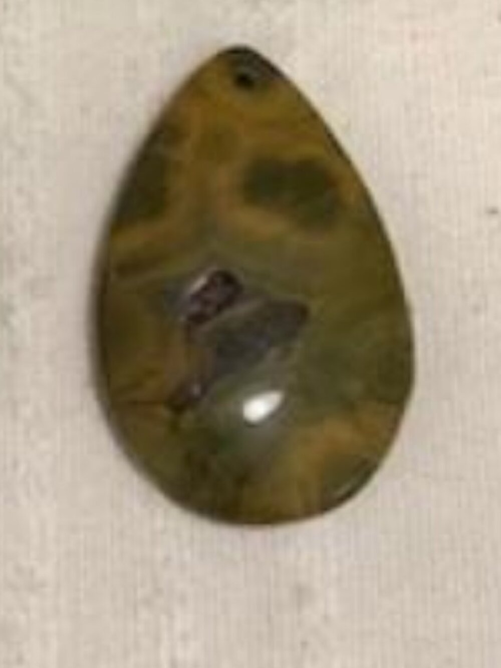 Green Polished Ocean Jasper  Cabochon Druzy Pendant Necklace
